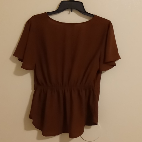 Brown faux knot blouse - Picture 2 of 2